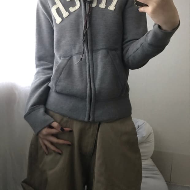 아베크롬비 그레이 후드집업