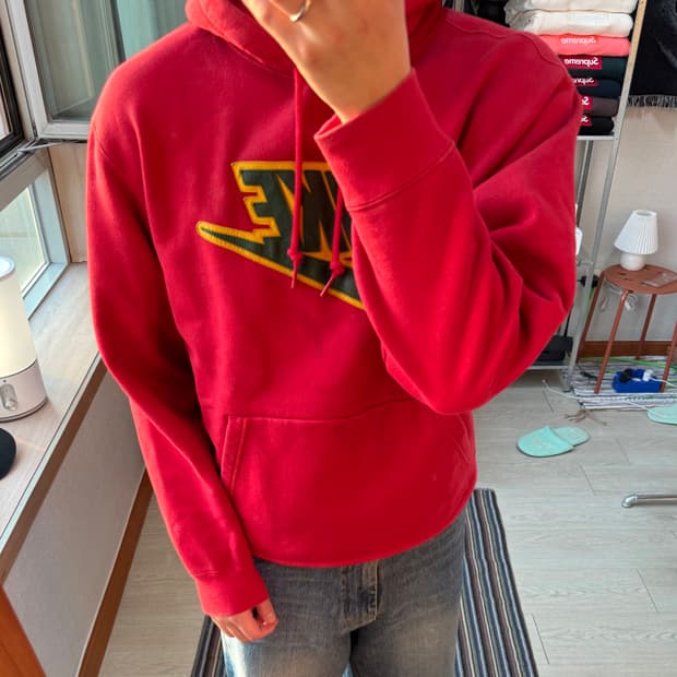 슈프림 나이키 레더 후드