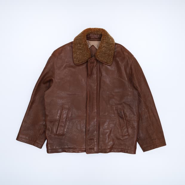 100 입생로랑 빈티지 양가죽 퍼 무스탕 가죽 자켓 4217