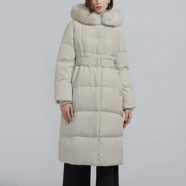 시스티나 폭스퍼 밴딩 벨티드 덕다운 점퍼