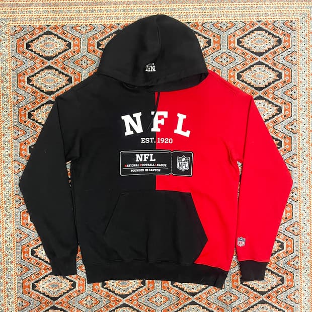 NFL 팀복 블랙 레드 배색 후드티셔츠 남성M