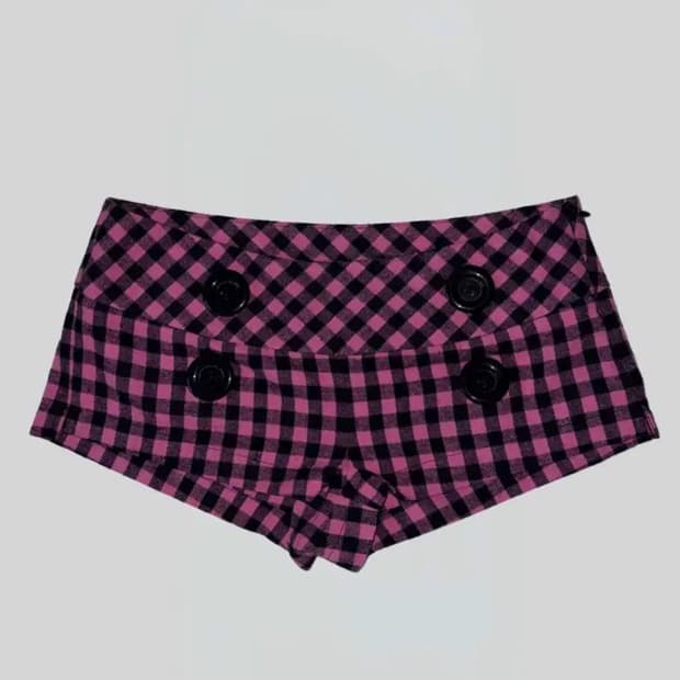 스컬프터 New Emo Gingham Micro Shorts 체크 핑크m
