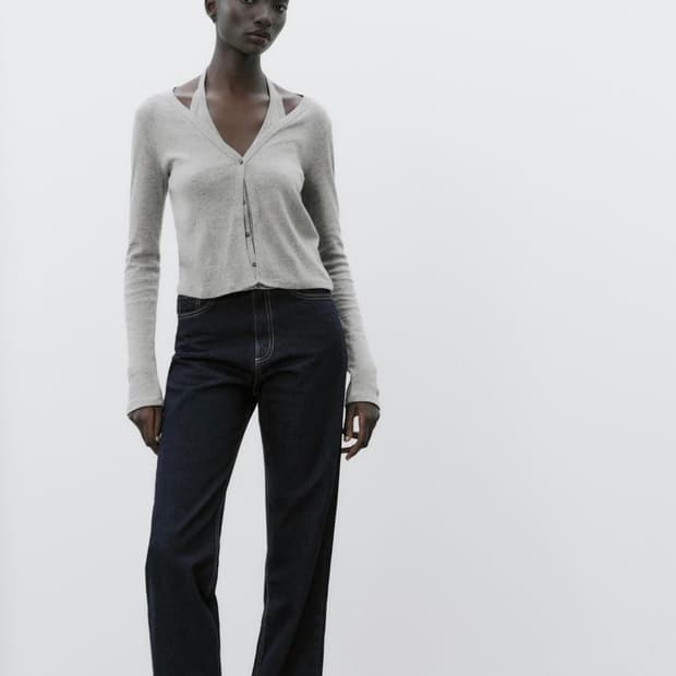 새상품 자라 홀터넥 가디건 5644/323 GREY MARL