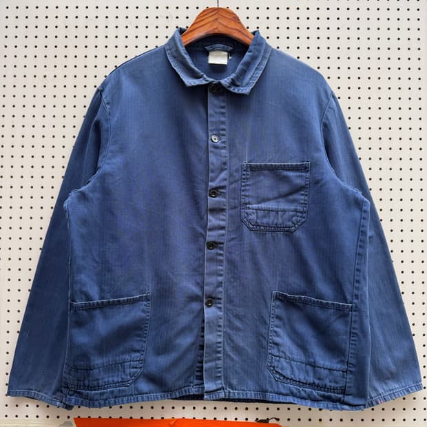 OLD VINTAGE FADED HBT FRENCH 헤링본프렌치워크자켓