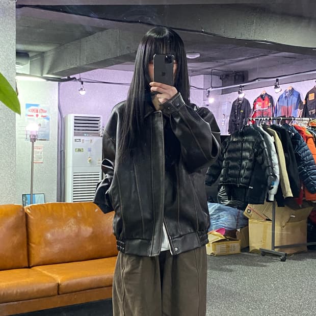 LOWELL 라인 레더 자켓 A6