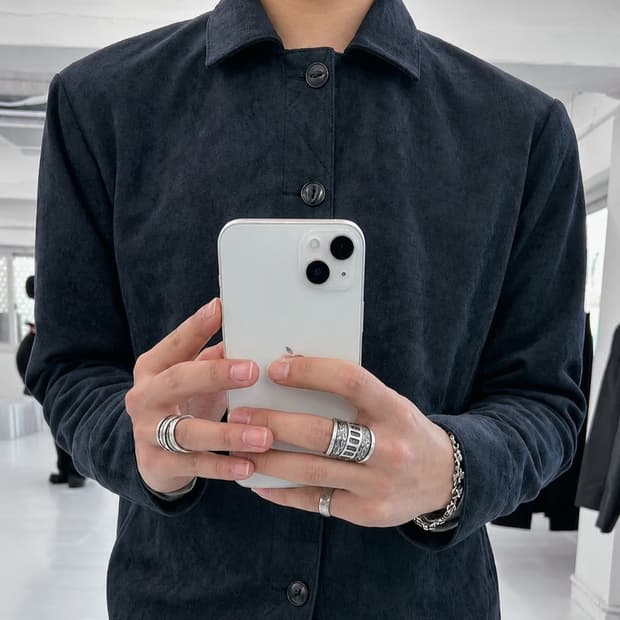 Suede Jacket- Deep Navy
