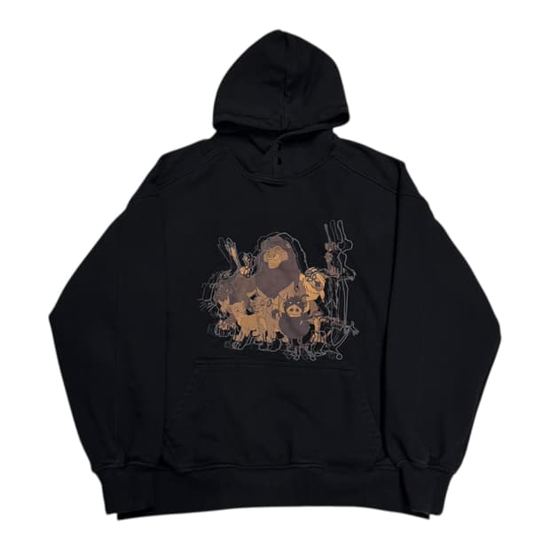 메종미네드 X 라이온킹 프라이드 크루 스웻 후드티 블랙 L