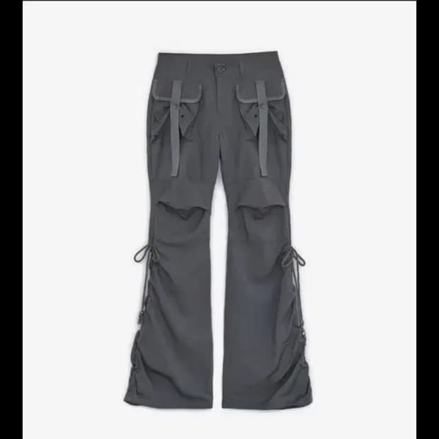 허그유어스킨 부츠컷 카고팬츠 차콜 m사이즈