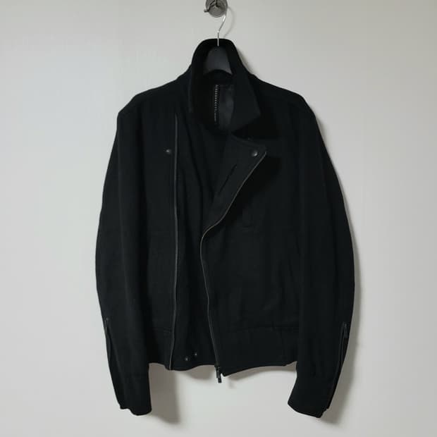 Black barrett 비대칭 라이더 바이커 코트