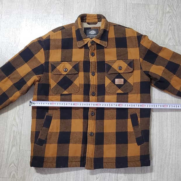 [M] 디키즈 브라운 블랙 체크 셔츠 자켓