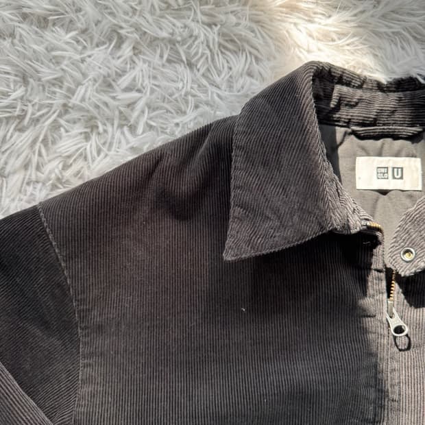 UNIQLO U 일본빈티지 코듀로이 패디드 블루종 유니클로u 벨벳 s