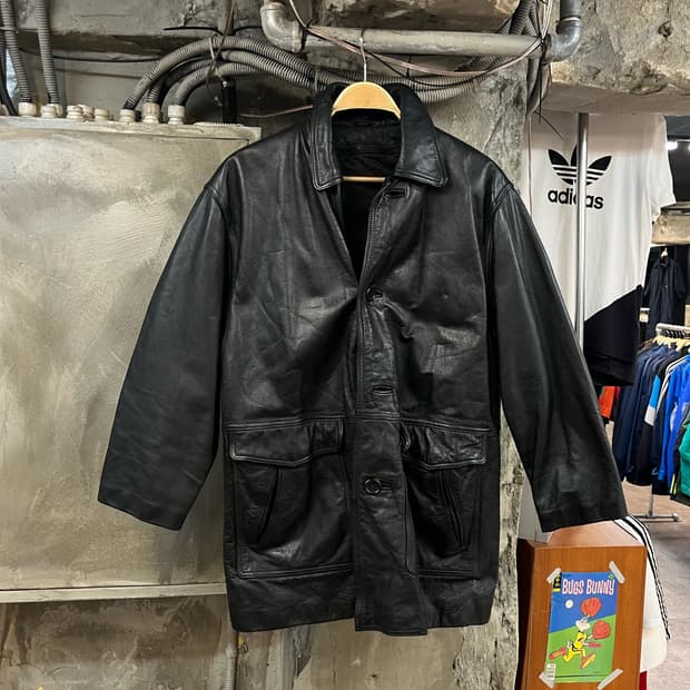 빈티지 소가죽 레더 자켓 블랙 #csz2866