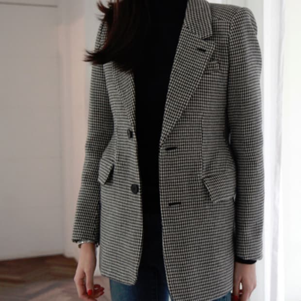 블로썸 에이치 컴퍼니 하운드투스 체크 자켓