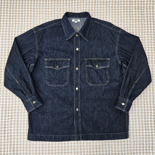 유니클로 오버핏 데님 자켓 남자100~105