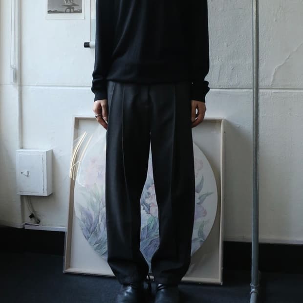 크리스 반 아쉐 울 핀턱 트라우저