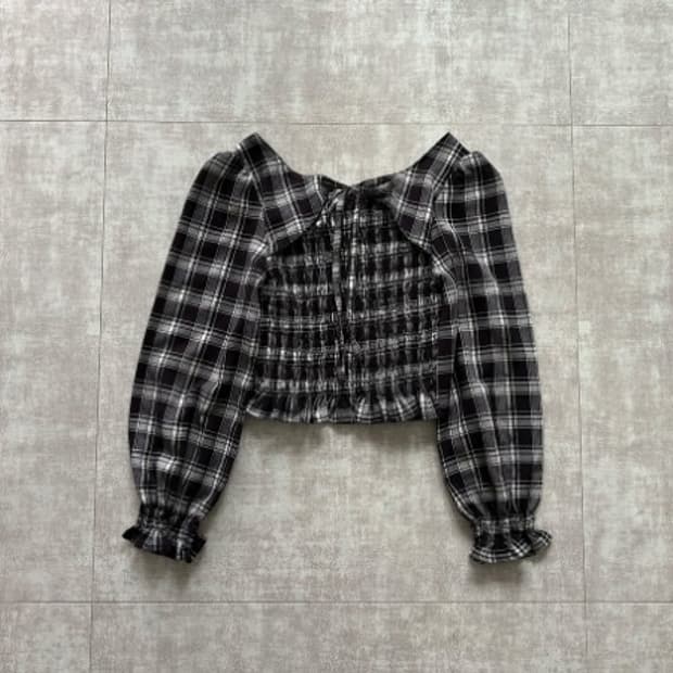 check smock blouse
