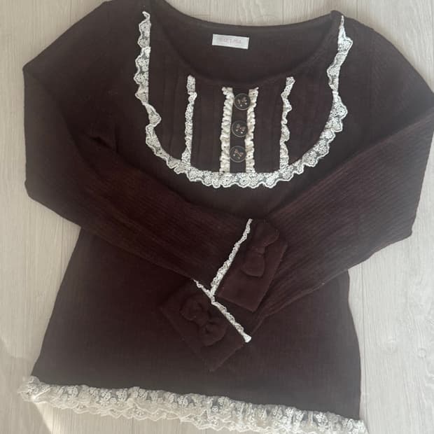 리즈리사 라떼갸루 리본 니트