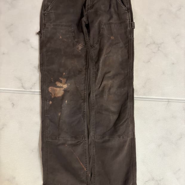 칼하트 더블니 다크브라운 페이딩 와이드 팬츠 [급처]