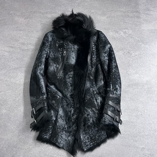 데무 퍼 시어링 레오파드 무스탕 자켓