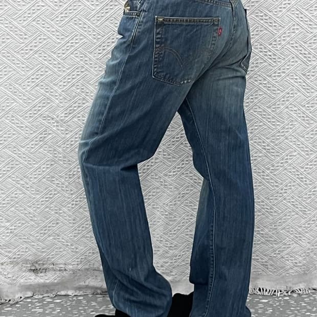 리바이스 501 올드스쿨 빈티지 워싱 진청 데님팬츠 32인치 C11004