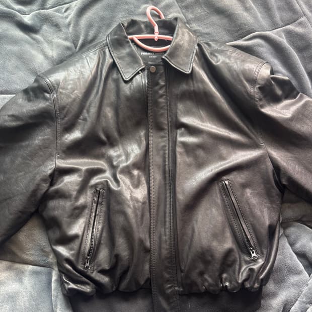 파워숄더 양가죽 자켓