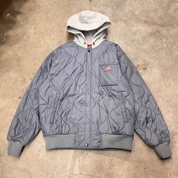 폴로 진스 퀼팅 후드 집업