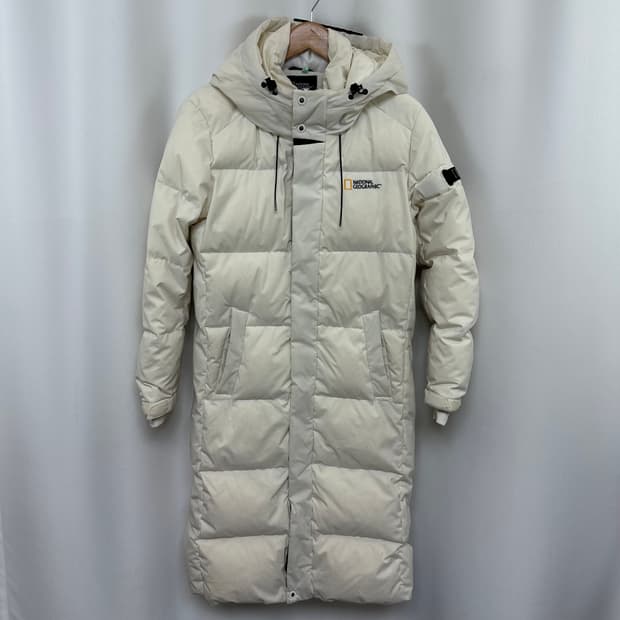   네셔널지오그래픽 공용 롱패딩 오리털 아이보리 S