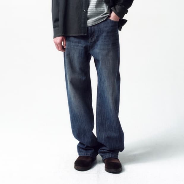 인사일런스 허니콤 데님 팬츠 MID BLUE L사이즈