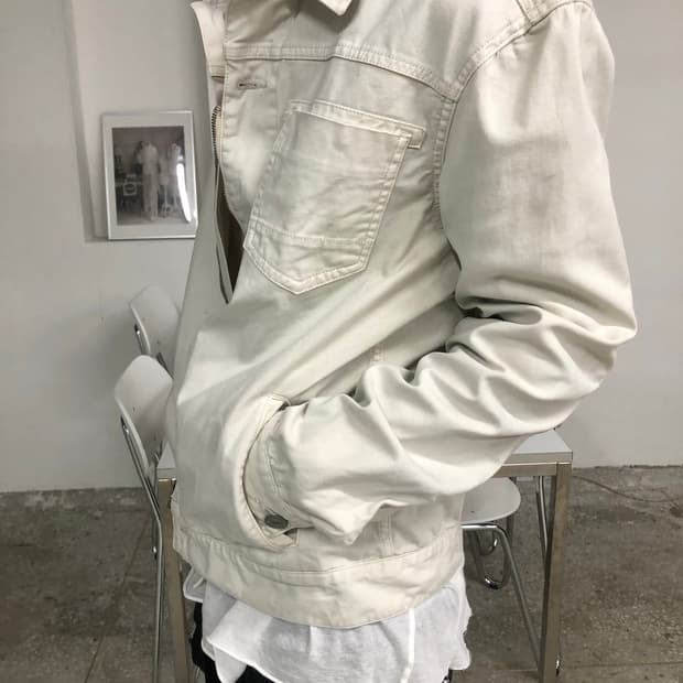 올세인츠 라이트 그레이 트러커 자켓
