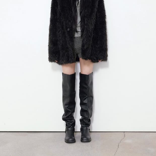 보헴서 보헤미안서울 FUR HALF COAT, BLACK