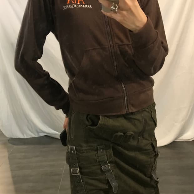 Armani Exchange cropped hooded