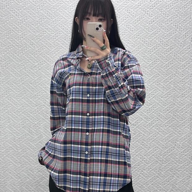 폴로 랄프로렌 빈티지 컨트리 레트로 체크 셔츠 L C10556