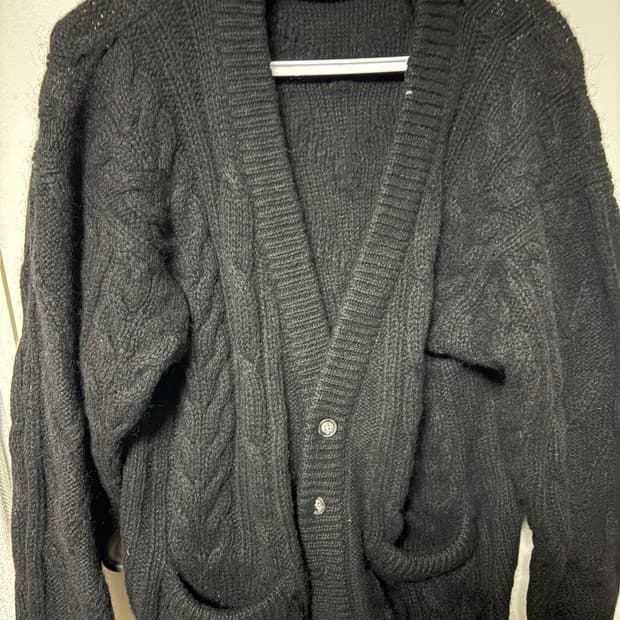 울100% 블랙 헤비 가디건  상태 굿!!