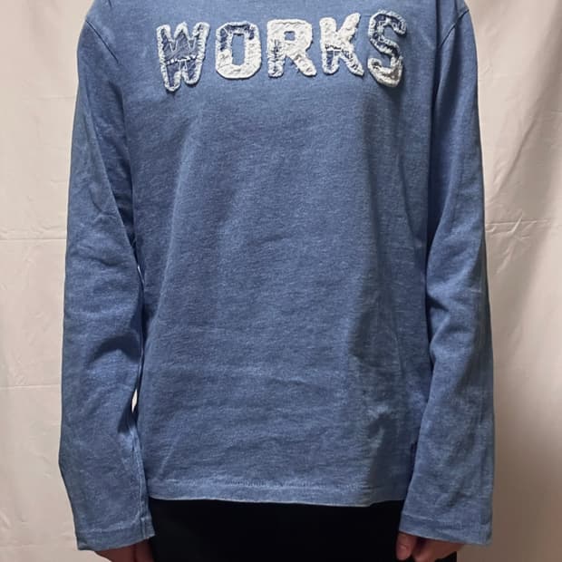 빈티지 패치워크 코튼 긴팔티셔츠