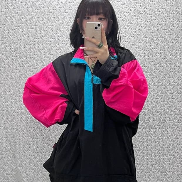 푸마 올드스쿨 레트로 Y2K 배색 바람막이 아노락 XL C11355