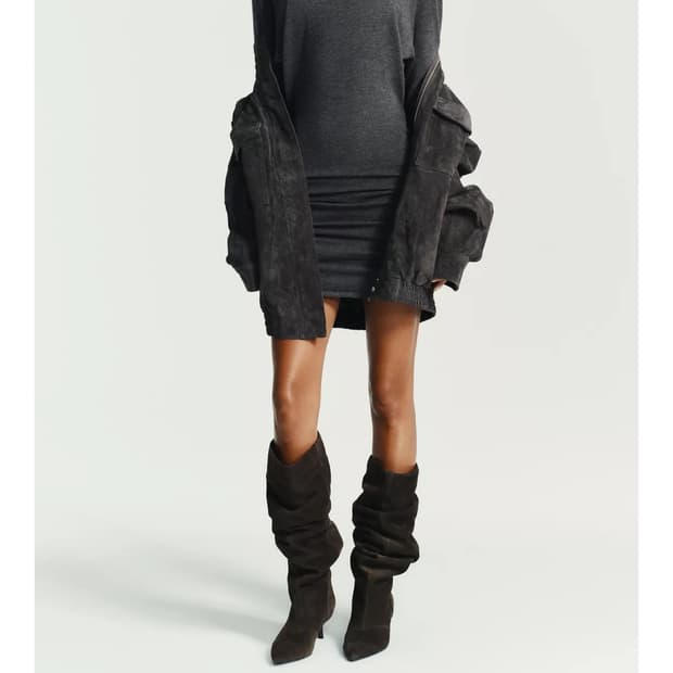 자라 키튼 스웨이드부츠