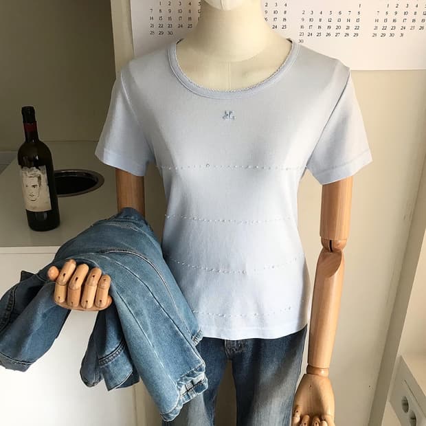 꾸레쥬 로고 반팔티