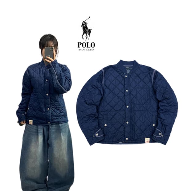 폴로 퀼팅 숏 점퍼 자켓