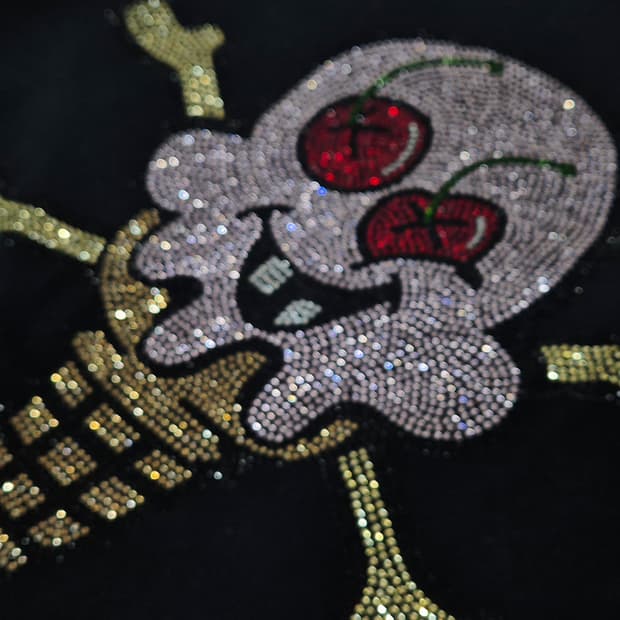 팜엔젤스 BBC 아이스크림 라인스톤 스와로브스키 반팔 티셔츠 블랙