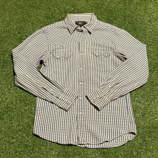 RRL 더블알엘 깅엄 체크 웨스턴 셔츠