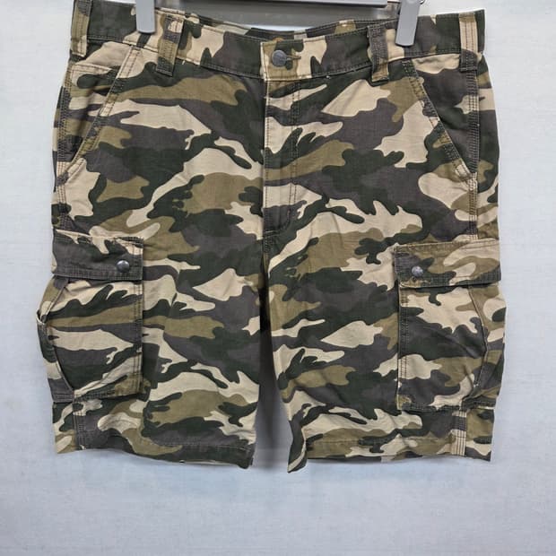 칼하트 릴렉스드핏 코튼 카모 카고반바지 38