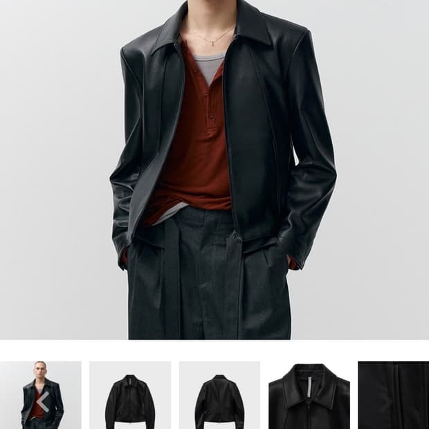 노이어 고트 슈렁큰 레더 자켓