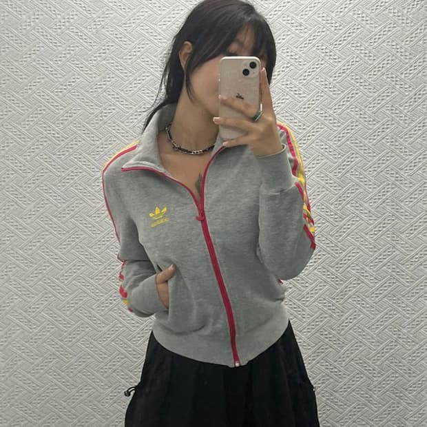 아디다스 파이어 버드 그레이 핑크 트랙탑 집업 90 C06505