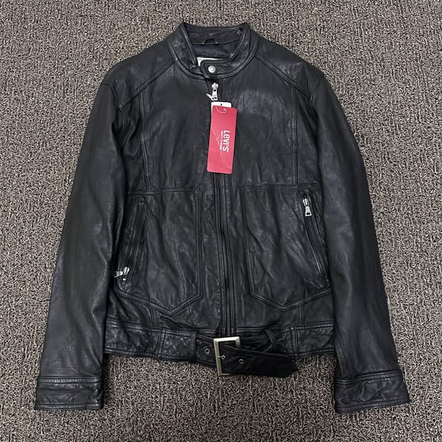 [새상품] 리바이스 양가죽 라이더 자켓 블랙 L