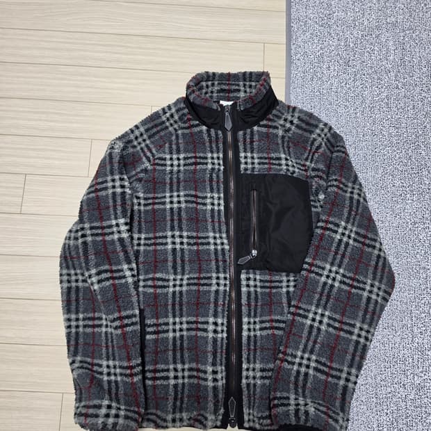 버버리 체크 플리스 자켓 XL
