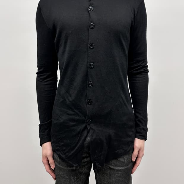 Emporio Armani 하이넥 블랙 셔츠 가디건