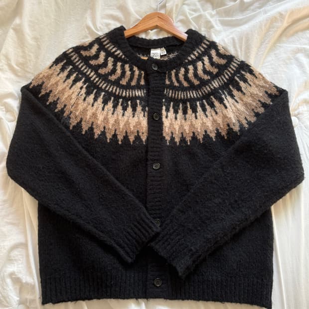 [정품][M] 파르티멘토 노르딕 니트 가디건 블랙