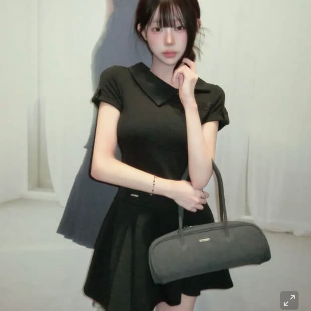 미세키서울 Slash button flare one piece BLACK