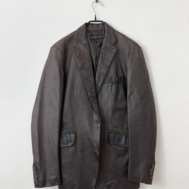 모르간 옴므 고트 레더 블레이져