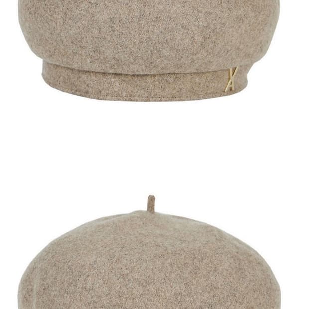 Varzar ) 스터드 로고 울 베레모 (be)